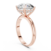 Lab Grown Round Solitaire Diamond Ring with Hidden Halo in Yellow Gold