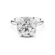 Lab Grown Round Solitaire Diamond Ring with Hidden Halo in Yellow Gold