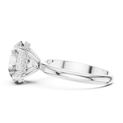Lab Grown Round Solitaire Diamond Ring with Hidden Halo in Yellow Gold