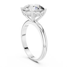 Lab Grown Round Solitaire Diamond Ring with Hidden Halo in Yellow Gold
