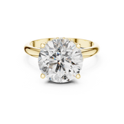 Lab Grown Round Solitaire Diamond Ring with Hidden Halo in Yellow Gold