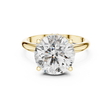 Lab Grown Round Solitaire Diamond Ring with Hidden Halo in Yellow Gold