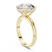Lab Grown Round Solitaire Diamond Ring with Hidden Halo in Yellow Gold