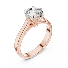 Lab Grown Round Solitaire Diamond Ring with Scroll Gallery in Yellow Gold