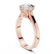 Lab Grown Round Solitaire Diamond Ring with Scroll Gallery in Yellow Gold