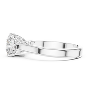 Lab Grown Round Solitaire Diamond Ring with Scroll Gallery in Yellow Gold
