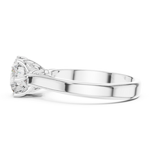 Lab Grown Round Solitaire Diamond Ring with Scroll Gallery in Yellow Gold