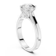 Lab Grown Round Solitaire Diamond Ring with Scroll Gallery in Yellow Gold