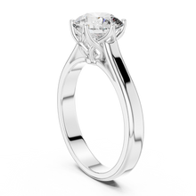 Lab Grown Round Solitaire Diamond Ring with Scroll Gallery in Yellow Gold
