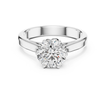 Lab Grown Round Solitaire Diamond Ring with Scroll Gallery in Yellow Gold