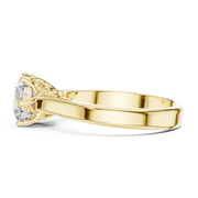 Lab Grown Round Solitaire Diamond Ring with Scroll Gallery in Yellow Gold