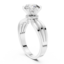 Lab Grown Round Solitaire Diamond Ring with Triple Split Shank in Yellow Gold