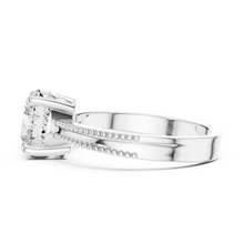 Round Solitaire Engagement Ring with Beaded Milgrain Band