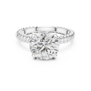 Round Solitaire Engagement Ring with Twisted Rope Band in 14K Yellow Gold
