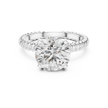 Round Solitaire Engagement Ring with Twisted Rope Band in 14K Yellow Gold