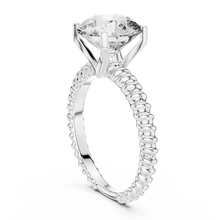 Round Solitaire Engagement Ring with Twisted Rope Band in 14K Yellow Gold