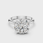 Lab Grown Round Solitaire Diamond Ring with Hidden Halo in Yellow Gold