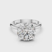Lab Grown Round Solitaire Diamond Ring with Hidden Halo in Yellow Gold