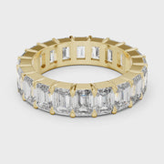 Lab Grown Emerald Cut Diamond Full Eternity Band in Yellow Gold