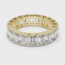 Lab Grown Emerald Cut Diamond Full Eternity Band in Yellow Gold