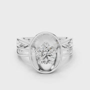 Lab Grown Round Diamond Ring with Bold Gold Disc & Split Shank in Yellow Gold