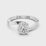 Crossover Solitaire Diamond Engagement Ring