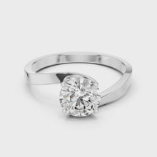 Crossover Solitaire Diamond Engagement Ring