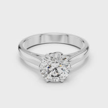 Lab Grown Round Solitaire Diamond Ring with Scroll Gallery in Yellow Gold