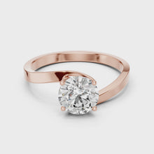Crossover Solitaire Diamond Engagement Ring