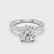 Round Solitaire Engagement Ring with Twisted Rope Band in 14K Yellow Gold