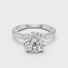 Round Solitaire Engagement Ring with Twisted Rope Band in 14K Yellow Gold