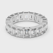 Lab Grown Emerald Cut Diamond Full Eternity Band in Yellow Gold