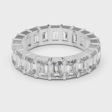 Lab Grown Emerald Cut Diamond Full Eternity Band in Yellow Gold