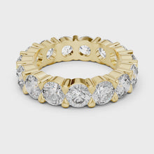 Lab Grown Round Diamond Full Eternity Band in Yellow Gold