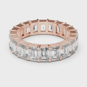 Lab Grown Emerald Cut Diamond Full Eternity Band in Yellow Gold