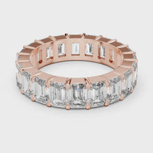 Lab Grown Emerald Cut Diamond Full Eternity Band in Yellow Gold