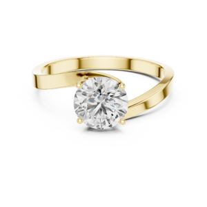 Crossover Solitaire Diamond Engagement Ring